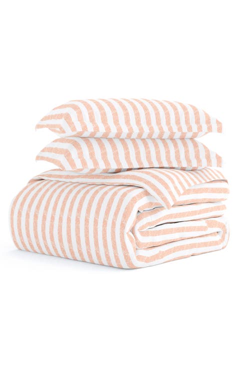Premium Ultra Soft 3-Piece Puffed Rugged Stripes Duvet Cover Set