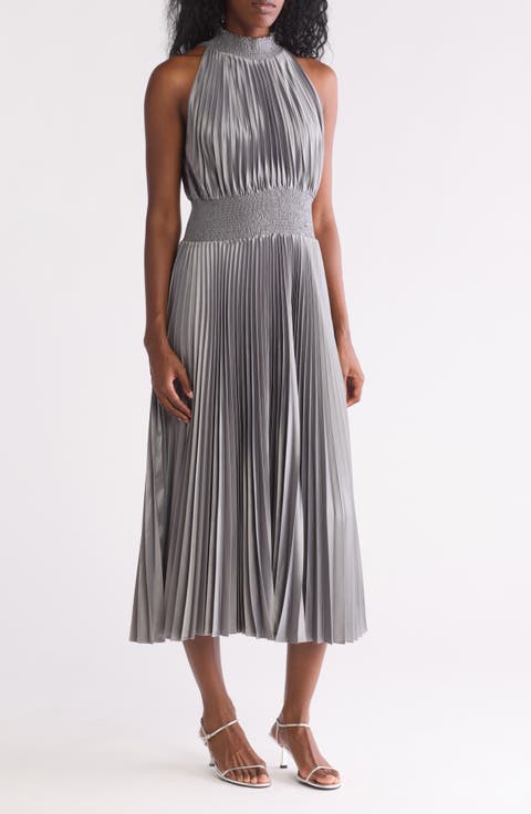 Pleated Midi Dress