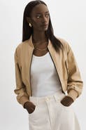 LAMARQUE EVELIN | Cropped Faux Leather Bomber Jacket
