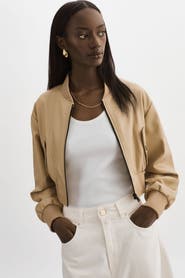 LAMARQUE EVELIN | Cropped Faux Leather Bomber Jacket