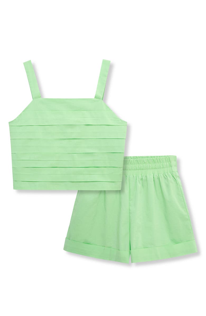 Habitual Kids Kids' Pleated Tank & Shorts Set, Main, color, Light Green