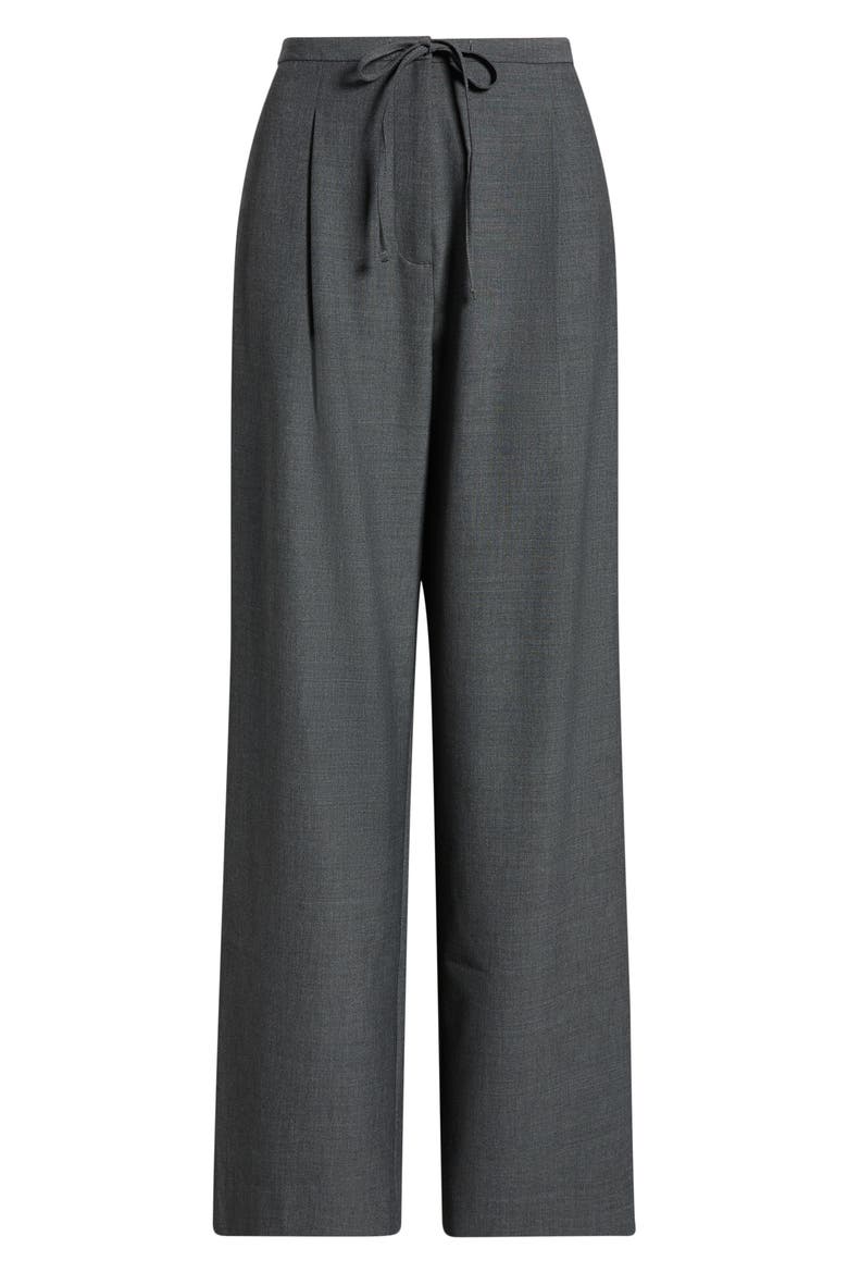 Drawstring Wide Leg Pants, Alternate, color, GREY CHARCOAL HEATHER