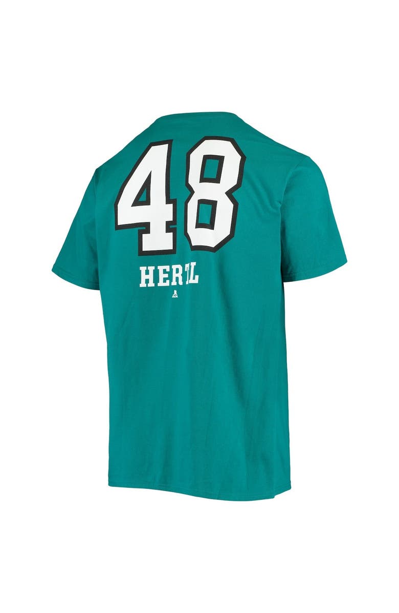 FANATICS Men's Fanatics Branded Tomas Hertl Teal San Jose Sharks Underdog Name & Number T-Shirt, Alternate, color, 