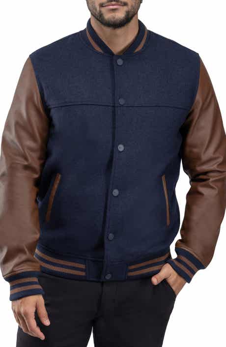 XRAY Mixed Media Faux Leather Bomber Jacket