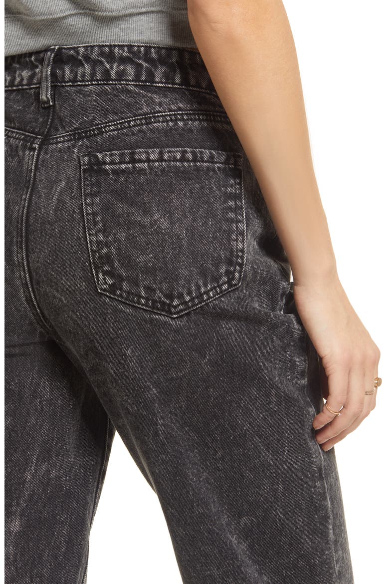 Acid Wash Straight Leg Mom Jeans, Alternate, color, BLACK ACID WASH