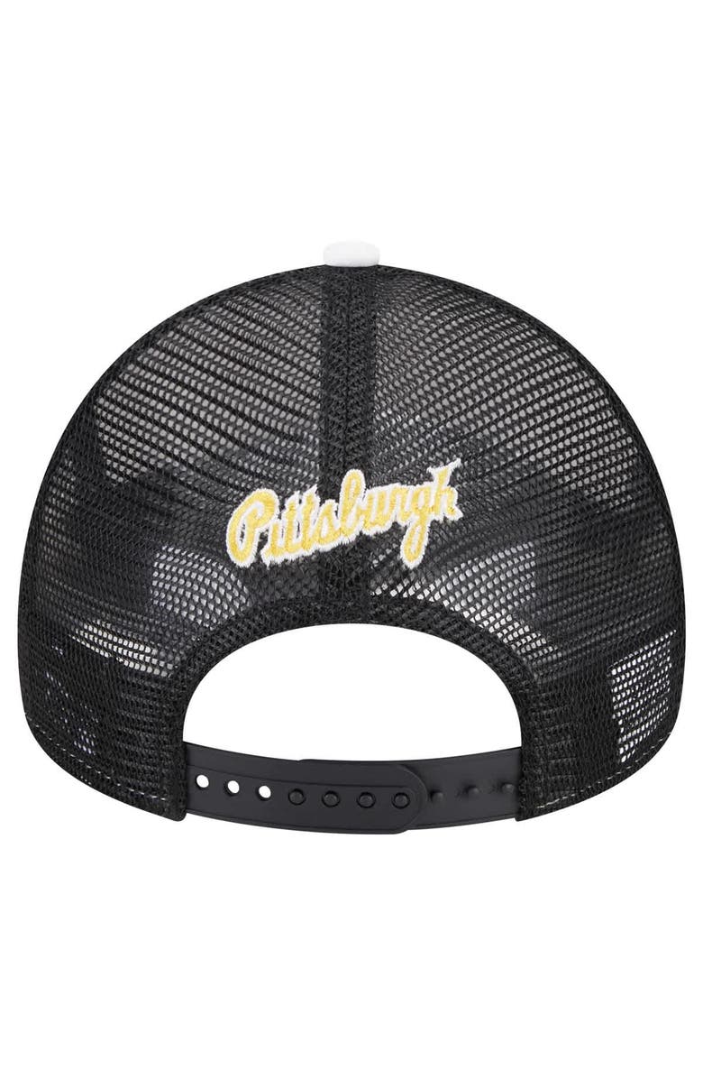 New Era Men's New Era White/Black Pittsburgh Pirates Spring Training Circle Foam A-Frame 9FORTY Trucker Adjustable Hat, Alternate, color, 