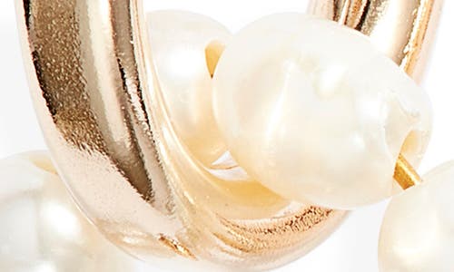 Set & Stones Pearl Halo Hoop Earrings In Gold