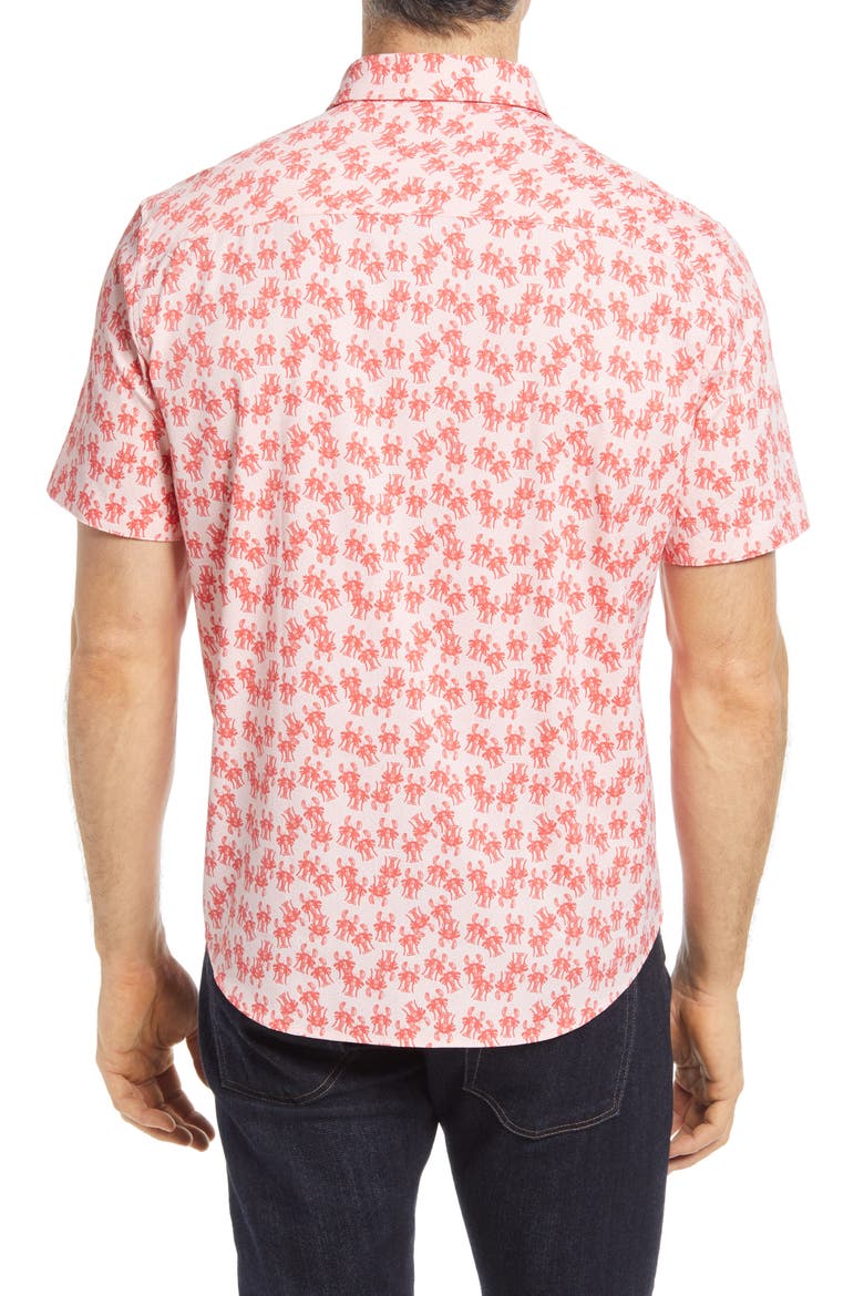 XC4 Non-Iron Lobster Short Sleeve Button-Up Shirt, Alternate, color, CORAL