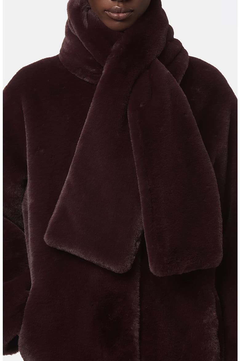 Kai Pluche™ Faux Fur Pull-Through Scarf, Main, color, BURGUNDY