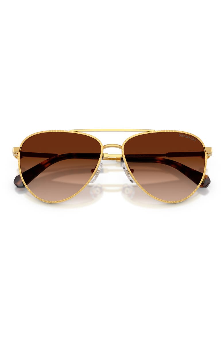 59mm Gradient Pilot Sunglasses, Alternate, color, GOLD / GRADIENT BROWN