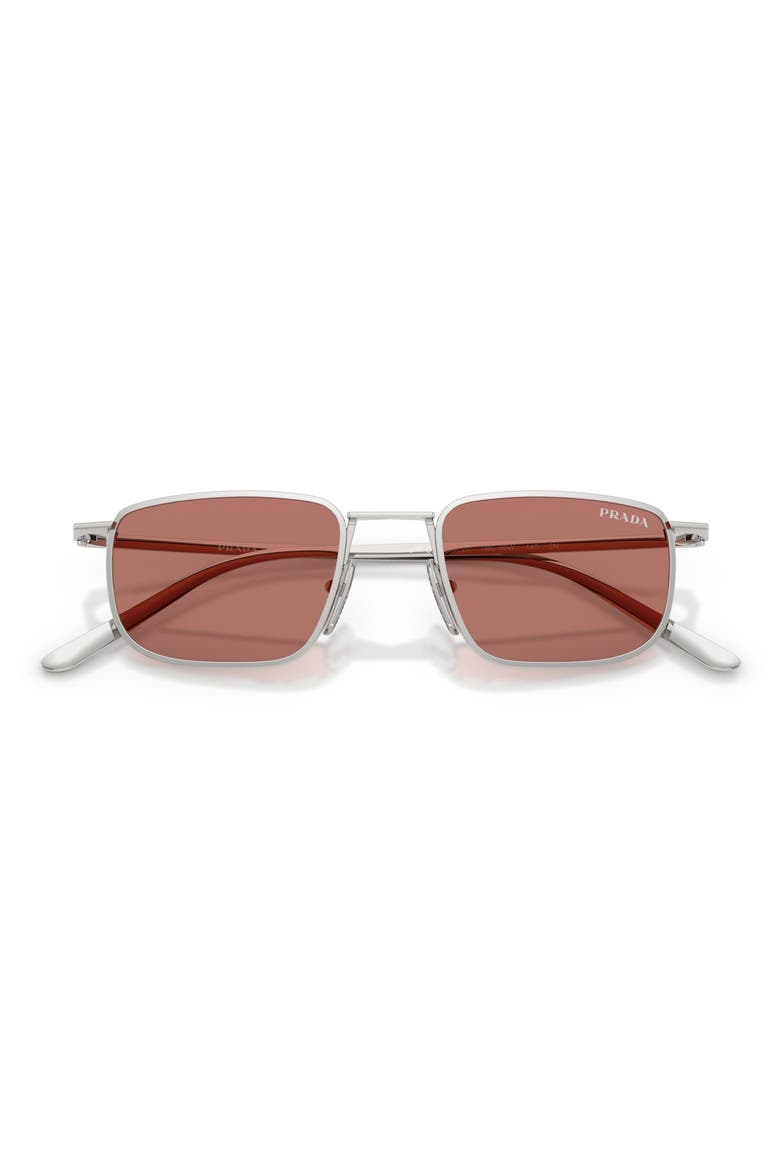 49mm Pillow Sunglasses, Alternate, color, SILVER / BORDEAUX