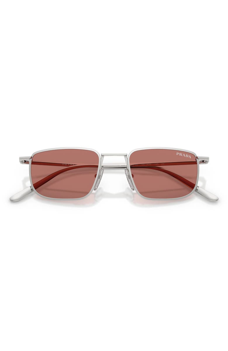 Prada 49mm Pillow Sunglasses, Alternate, color, Silver / Bordeaux