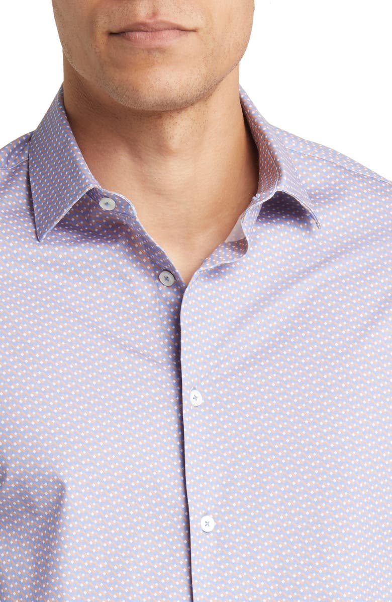 Bugatchi James OoohCotton<sup>®</sup> Chevron Stripe Button-Up Shirt, Alternate, color, 