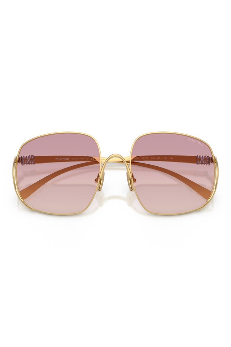 MU A57S 57mm Gradient Square Sunglasses, Alternate, color, GOLD/ BROWN/ DARK VIOLET