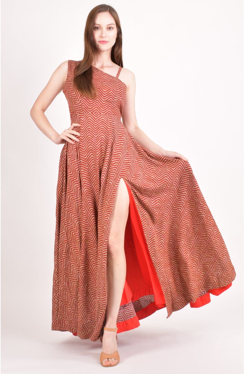 RAAS Linsey Cotton Maxi Dress, Alternate, color, Orange