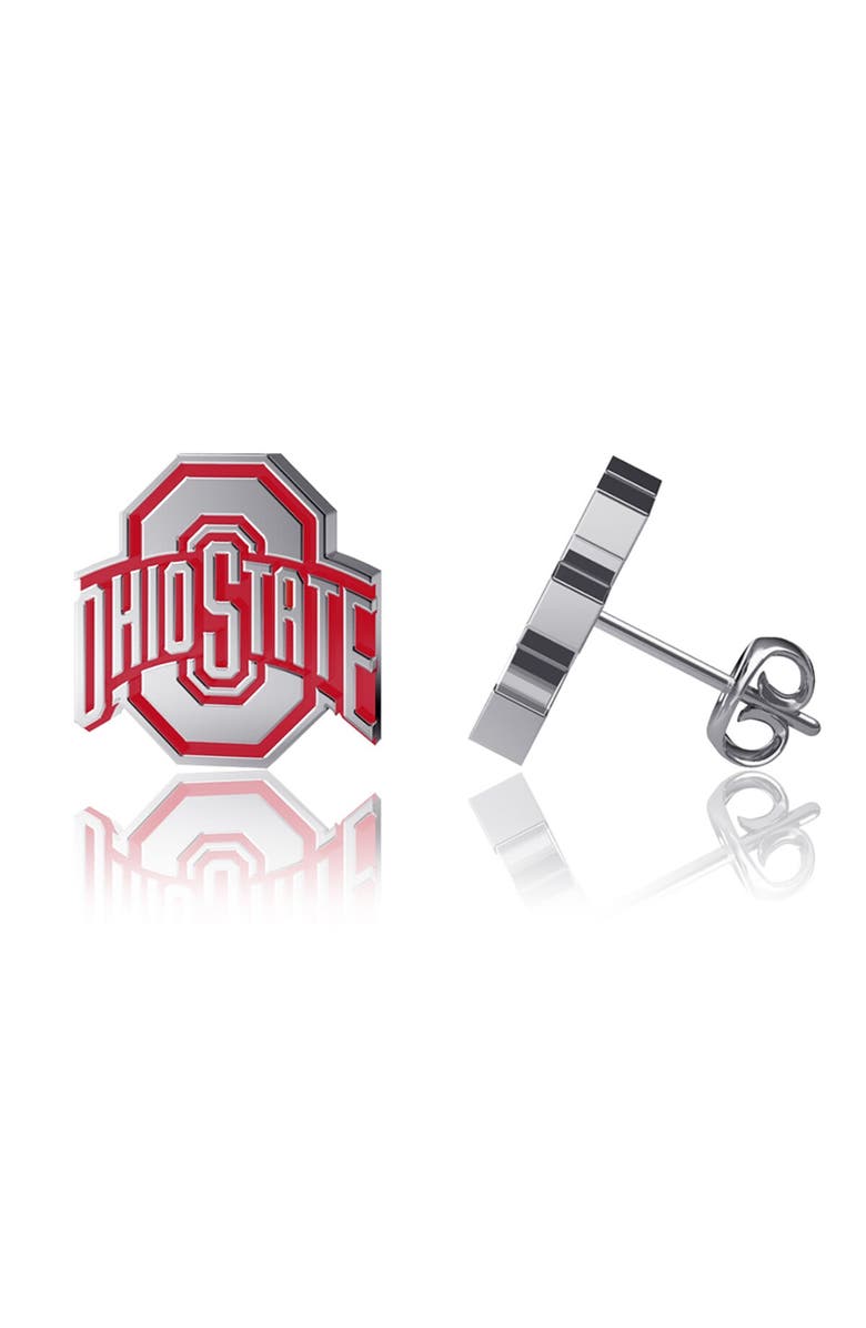 DAYNA DESIGNS Women's Dayna Designs Ohio State Buckeyes Enamel Post Earrings, Main, color, Silver