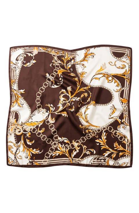 Chain Print Satin Scarf