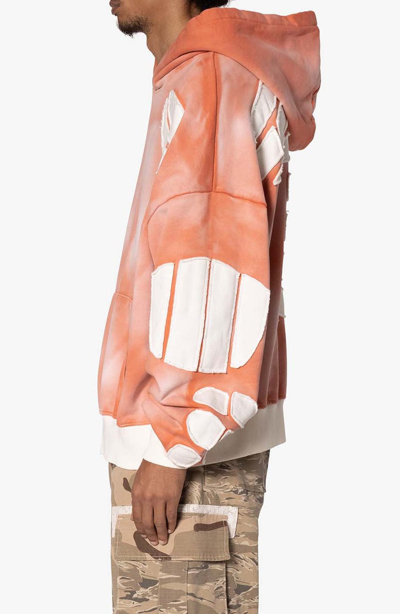 mnml Appliqué Bleach Dye Oversize Cotton Hoodie, Alternate, color, 