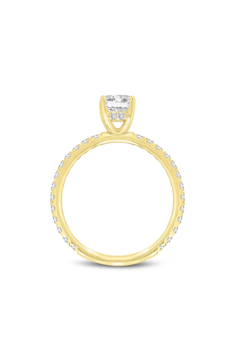 LuvMyJewelry Meline14K Yellow Gold Emerald Cut Lab Grown Diamond Hidden Halo Engagement Ring - 2.08 Ct, Alternate, color,