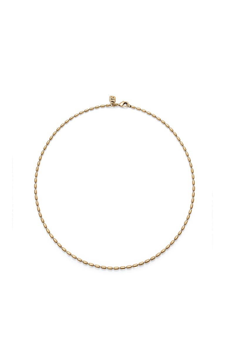 18K gold-plated chain with thin oval links and carabiner clasp