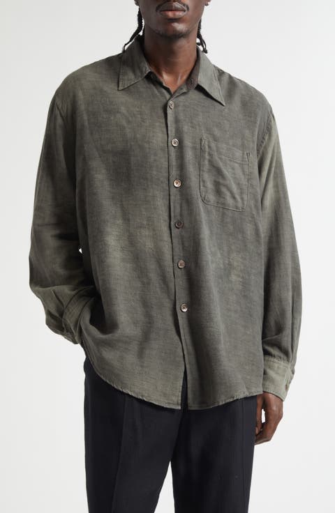 Above Cotton & Wool Button-Up Shirt