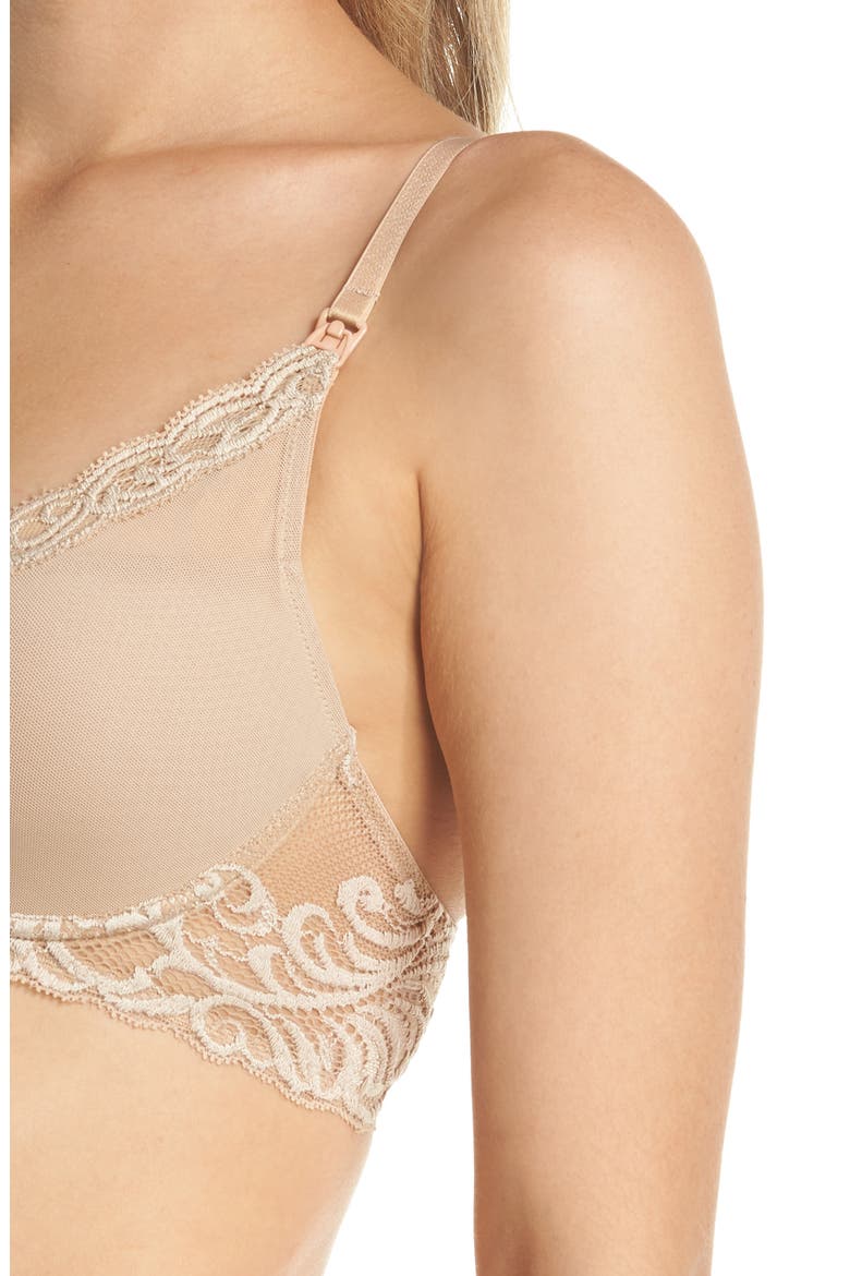 Feathers Underwire Contour Maternity/Nursing Bra, Alternate, color, CAFÉ