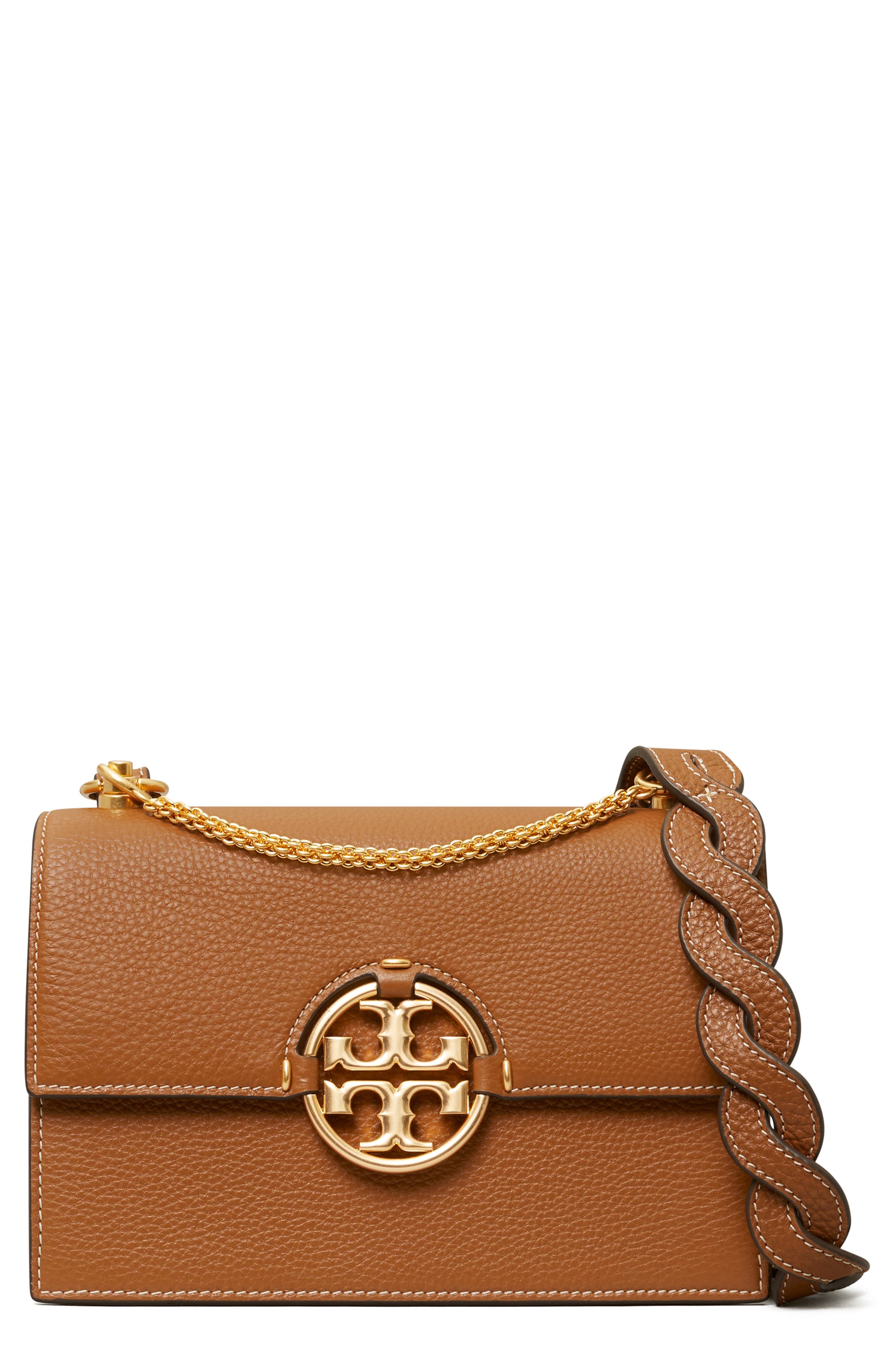 Miller Small Leather Shoulder Bag, Main, color, LIGHT UMBER