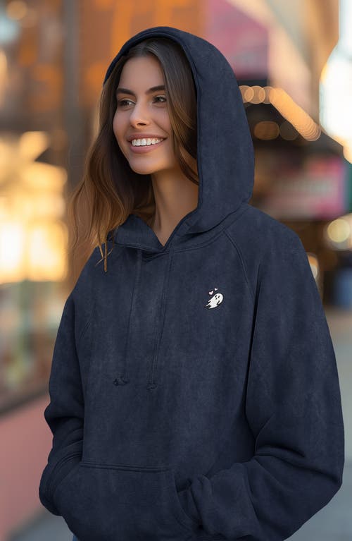 Dalix Womens Heartly Ghost Mineral Washed Hoodie