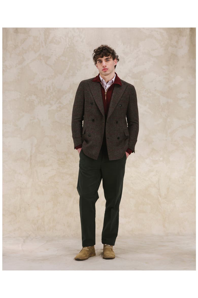 Shetland Double-Breasted Check Jacket, Alternate, color, Multicolor