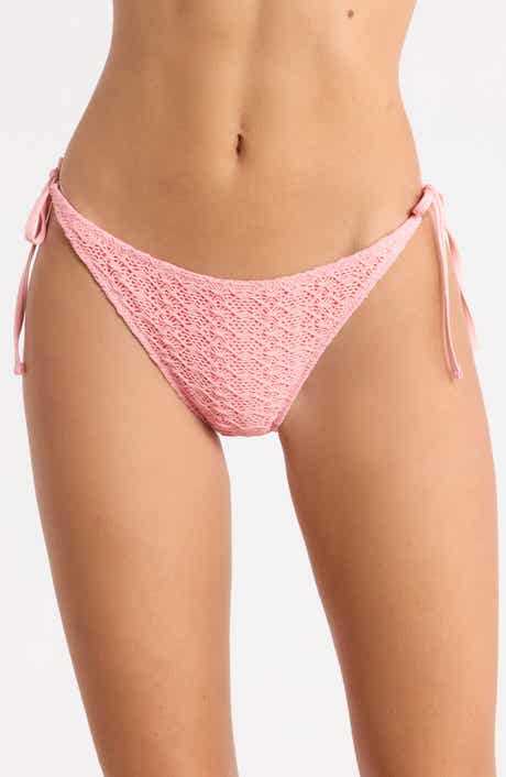 Open Stitch Side Tie Bikini Bottoms