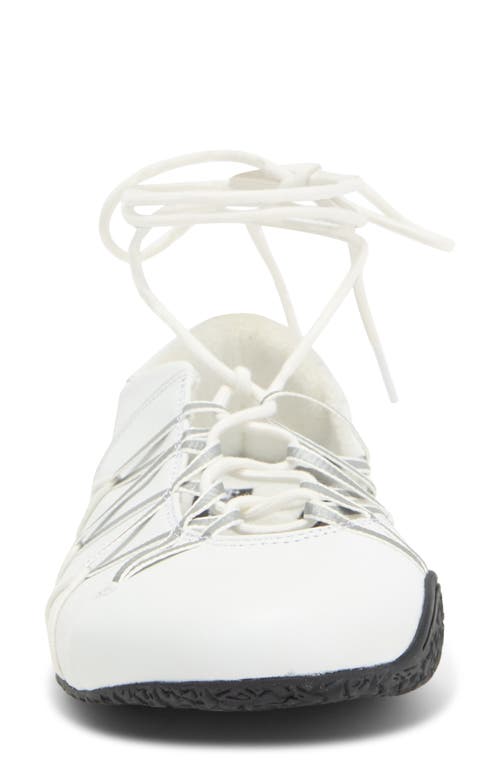Jeffrey Campbell Regimen Ankle Wrap Sneaker In White Combo
