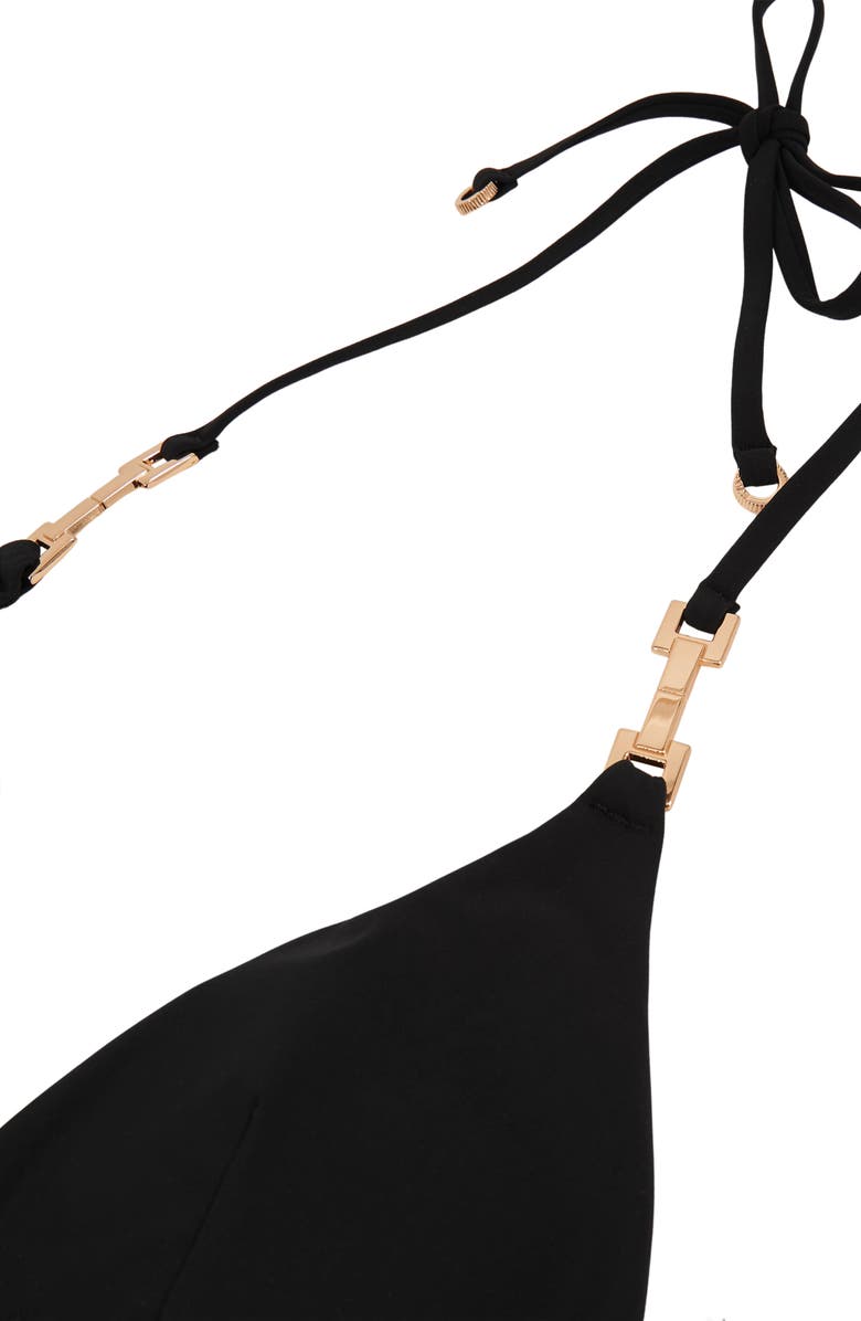 Reiss Riah Triangle Bikini Top, Alternate, color, Black