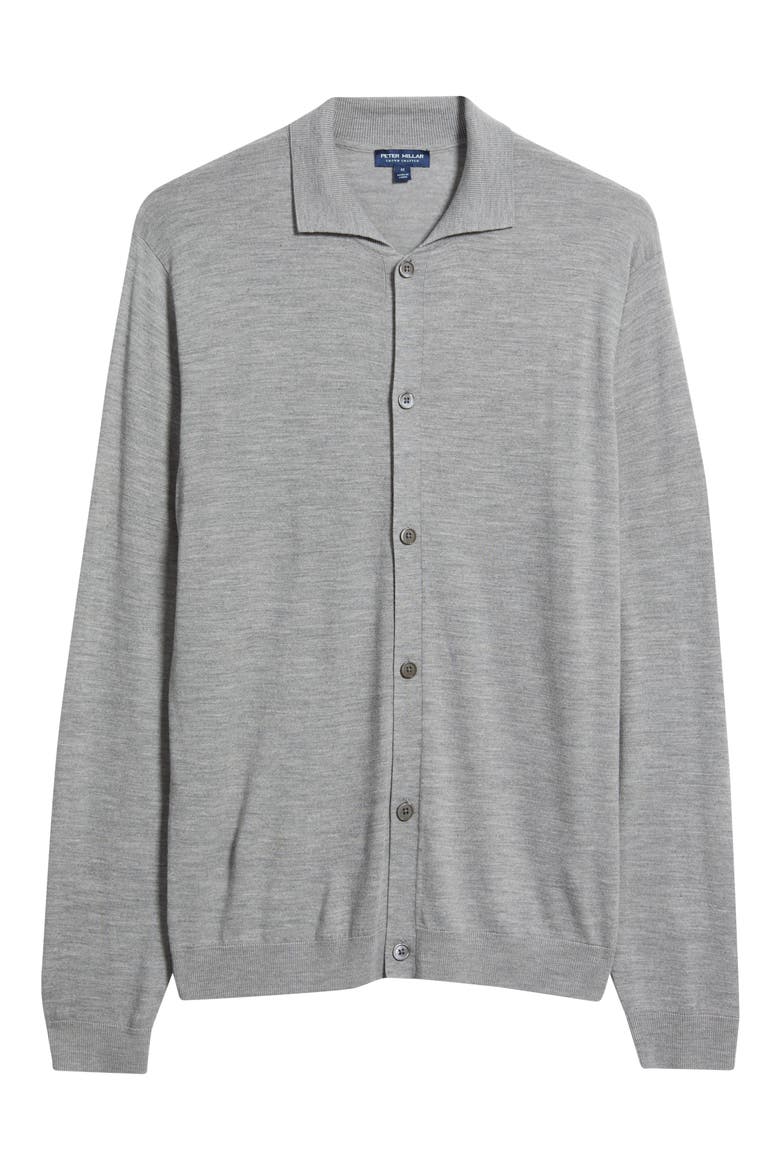Crown Crafted Merino Wool Cardigan, Alternate, color, GALE GREY