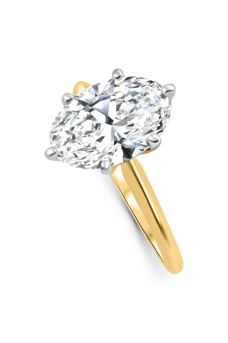 Certified 4Ct Oval Solitaire Diamond Engagement Ring 14k Gold Lab Grown, Alternate, color, 14k Yellow Gold