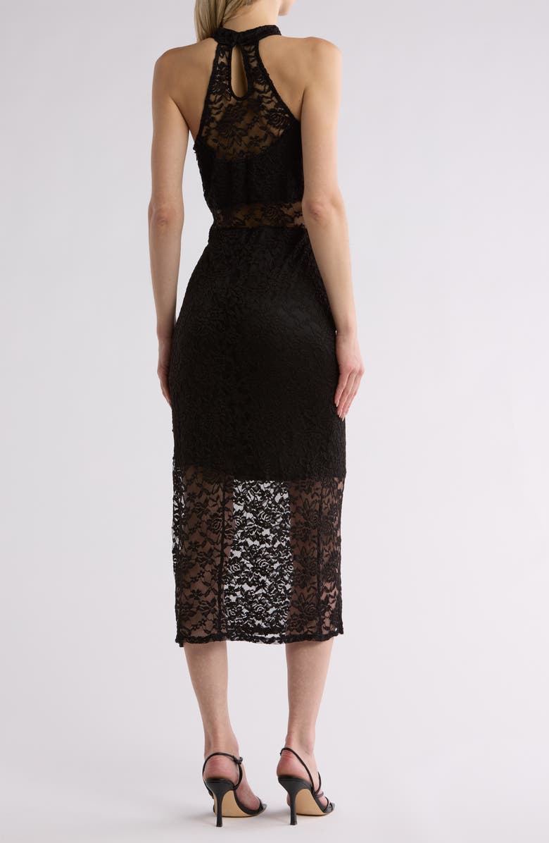 bebe Lace Maxi Halter Dress, Alternate, color,