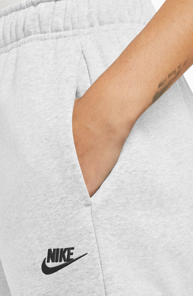 Nike Oversize Fleece Cargo Sweatpants, Alternate, color, Birch Heather/ Black