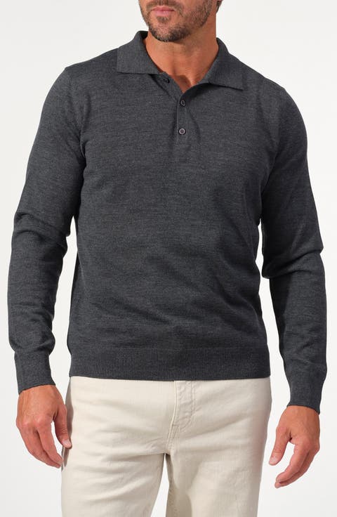 Lightweight Merino Wool Three-Button Polo