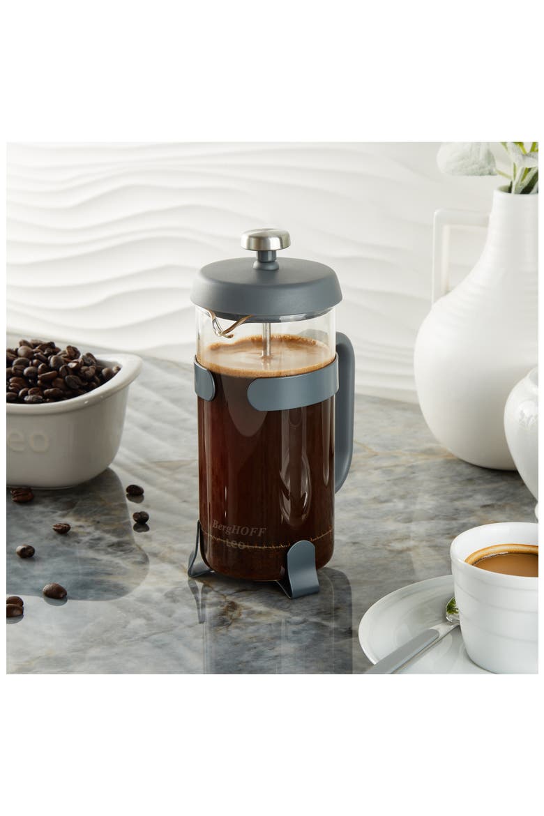 Leo Aroma 12-Ounce French Press, Alternate, color, BLACK/ CLEAR