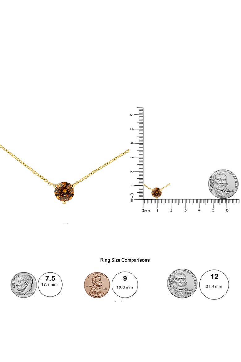 14K Yellow Gold 1/2 Ct Martini Lab Grown Yellow Diamond Solitaire Pendant Necklace, Alternate, color, Yellow
