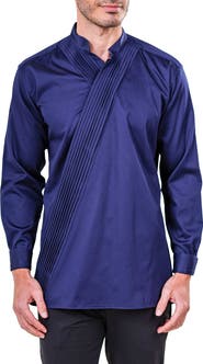 Maceoo Kymono Asymmetric Pleat Button-Up Shirt