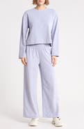 90 DEGREE BY REFLEX Marled Piqué Two-Piece Lounge Set