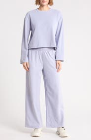 90 DEGREE BY REFLEX Marled Piqué Two-Piece Lounge Set