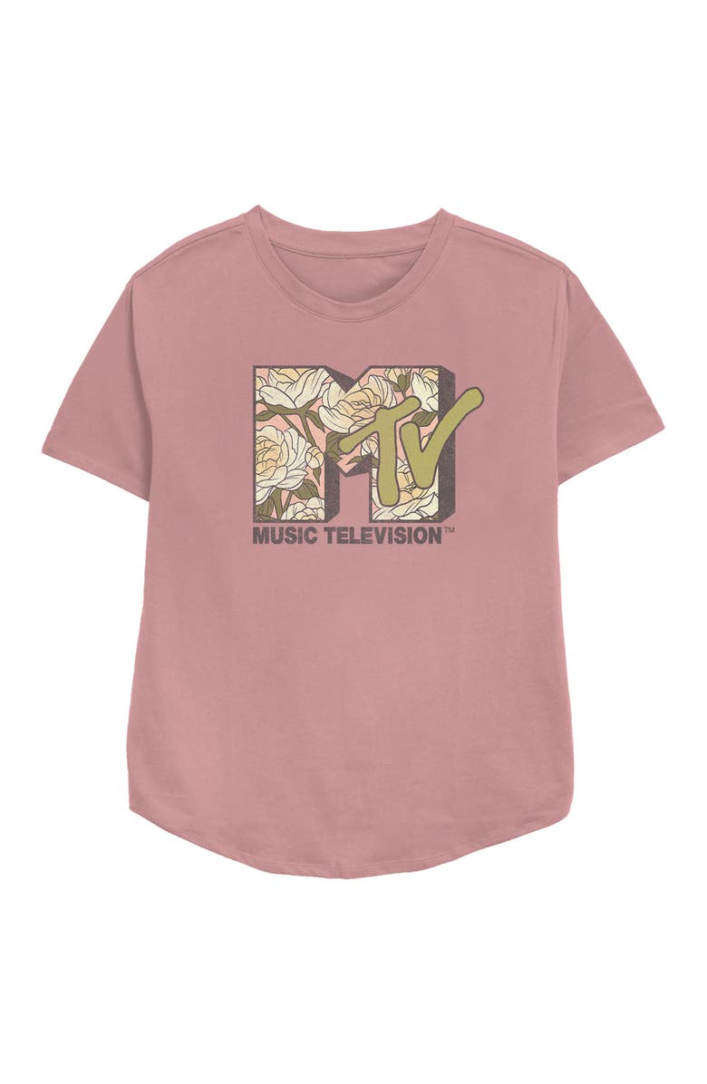 MTV Women's MTV White Roses Logo  Graphic T-Shirt, Main, color, Mauve