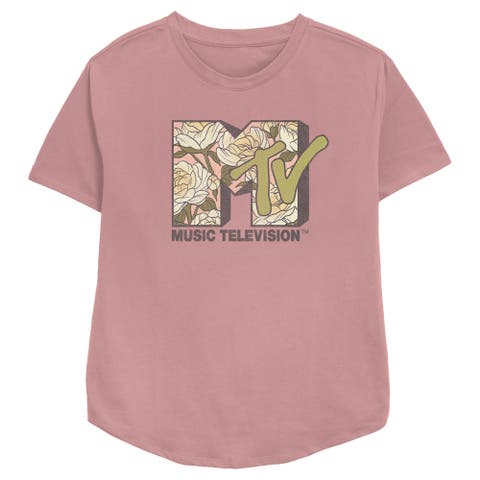 Women's MTV White Roses Logo  Graphic T-Shirt