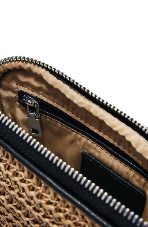 Desigual Others Straw Crossbody Bag In Dark Beige