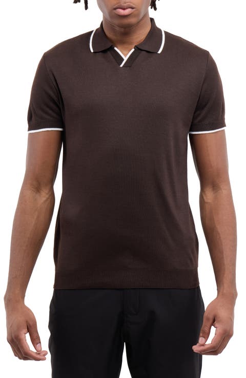 Short Sleeve Johnny Collar Polo Sweater