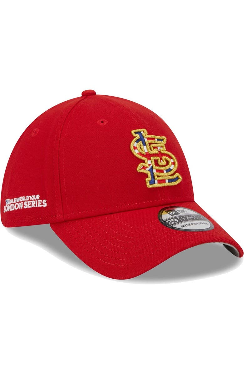 New Era Men's New Era Red St. Louis Cardinals 2023 MLB World Tour: London Series Flag Fill 39THIRTY Flex Hat, Main, color, Red
