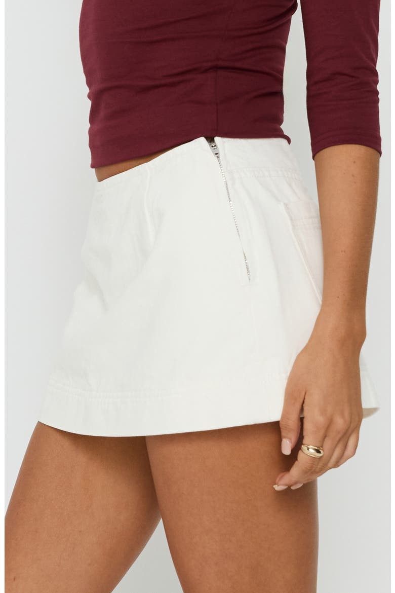 Stefenie Low Rise Denim Skort, Alternate, color, ECRU