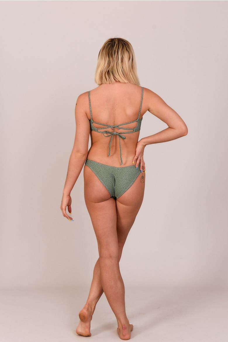 Sahara Sage Lace up Crop Bikini Top, Alternate, color, Sage