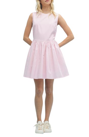 Wishlist Fit & Flare Cotton Blend Minidress In Pink